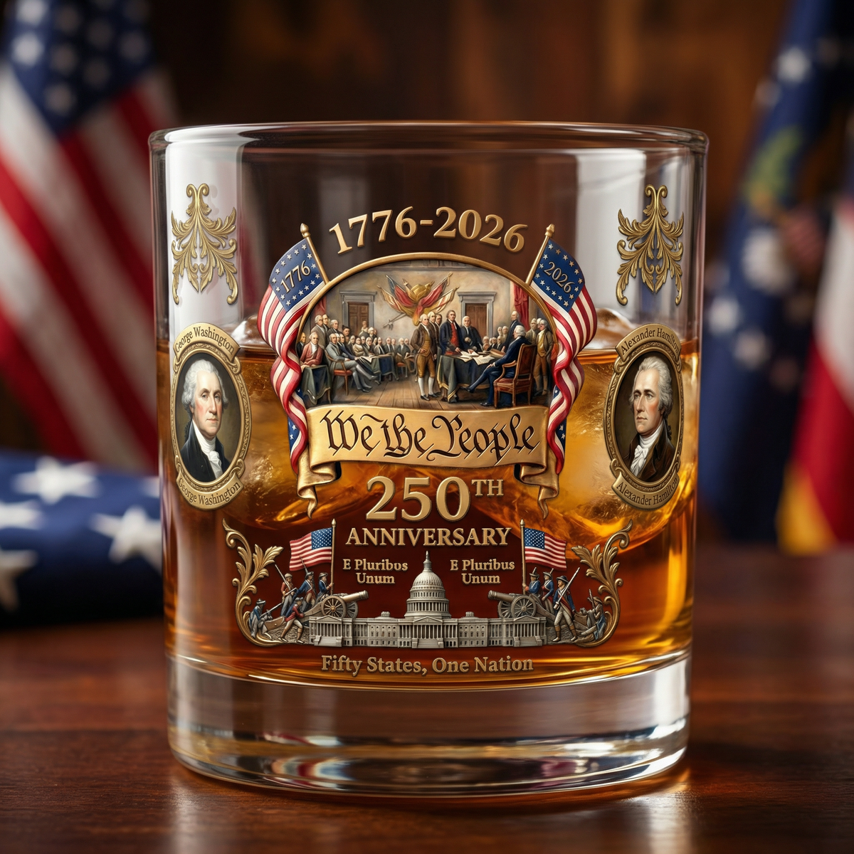250th Anniversary “We The People” Whiskey Glass