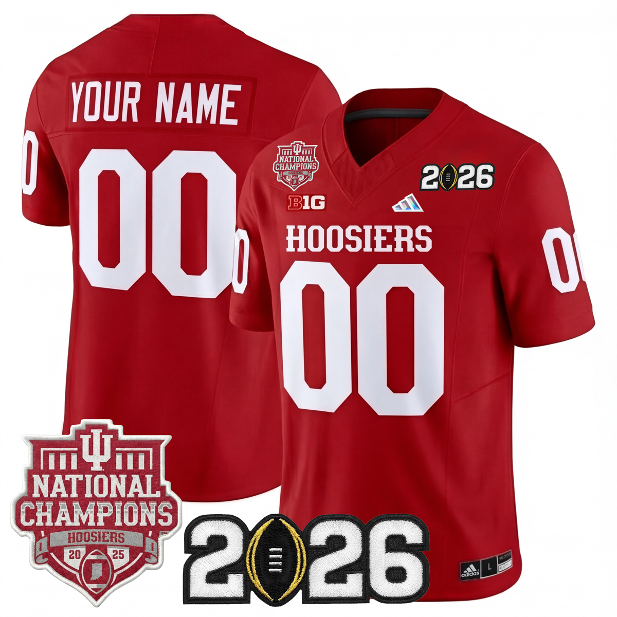 Indiana College Football Stitched Jersey - 2026 CFP + National Champions Patch