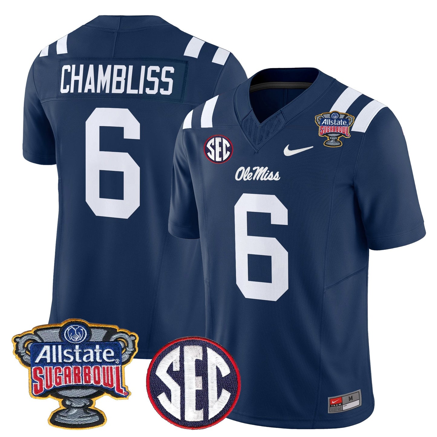 Mississippi College Football Stitche Jersey 2026 - Sugar Bowl Patch