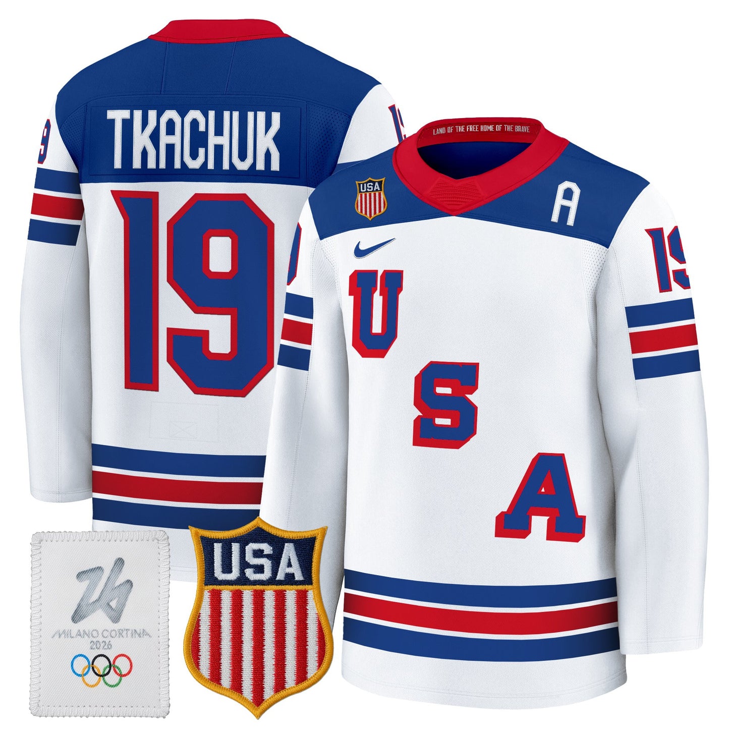 Men's 2026 USA Olympic Premium Hockey All Stitched Jersey
