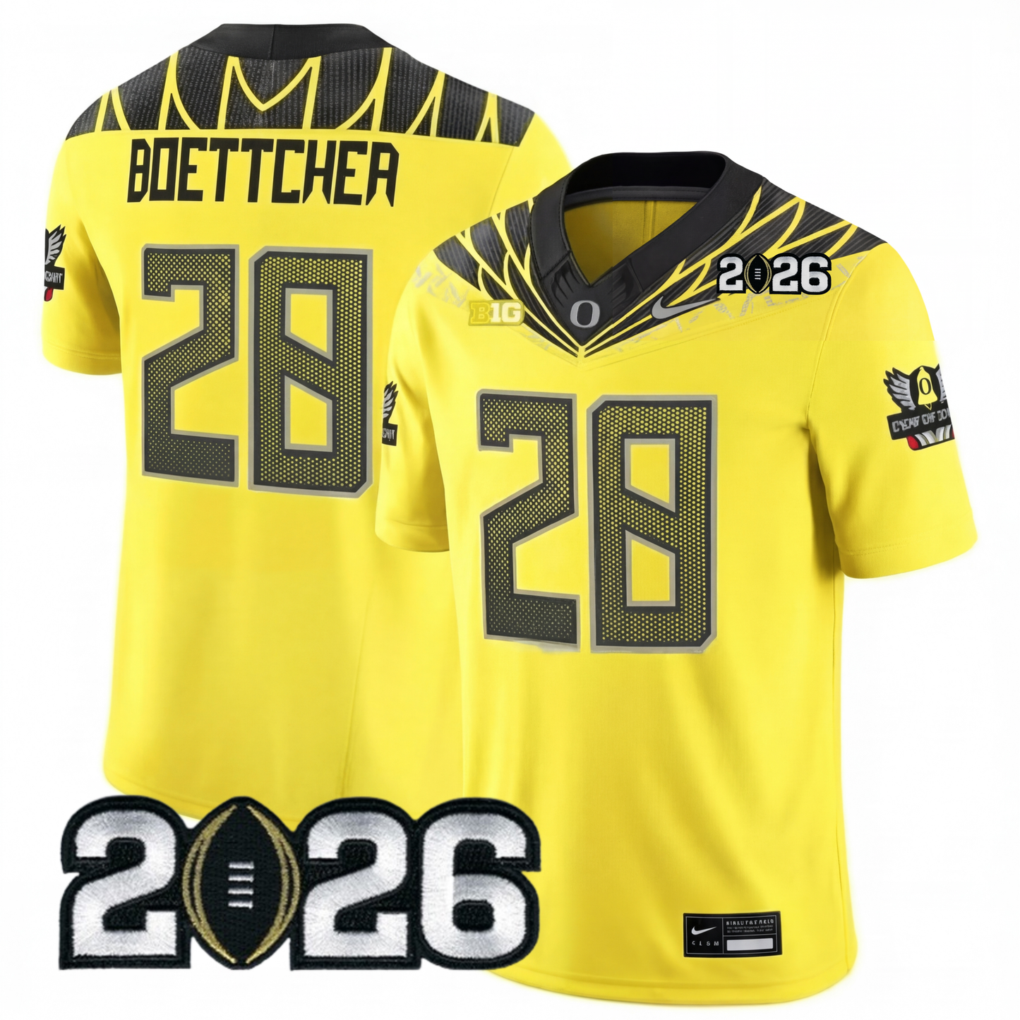 Oregon College Football Stitched Jersey - 2026 CFP Patch