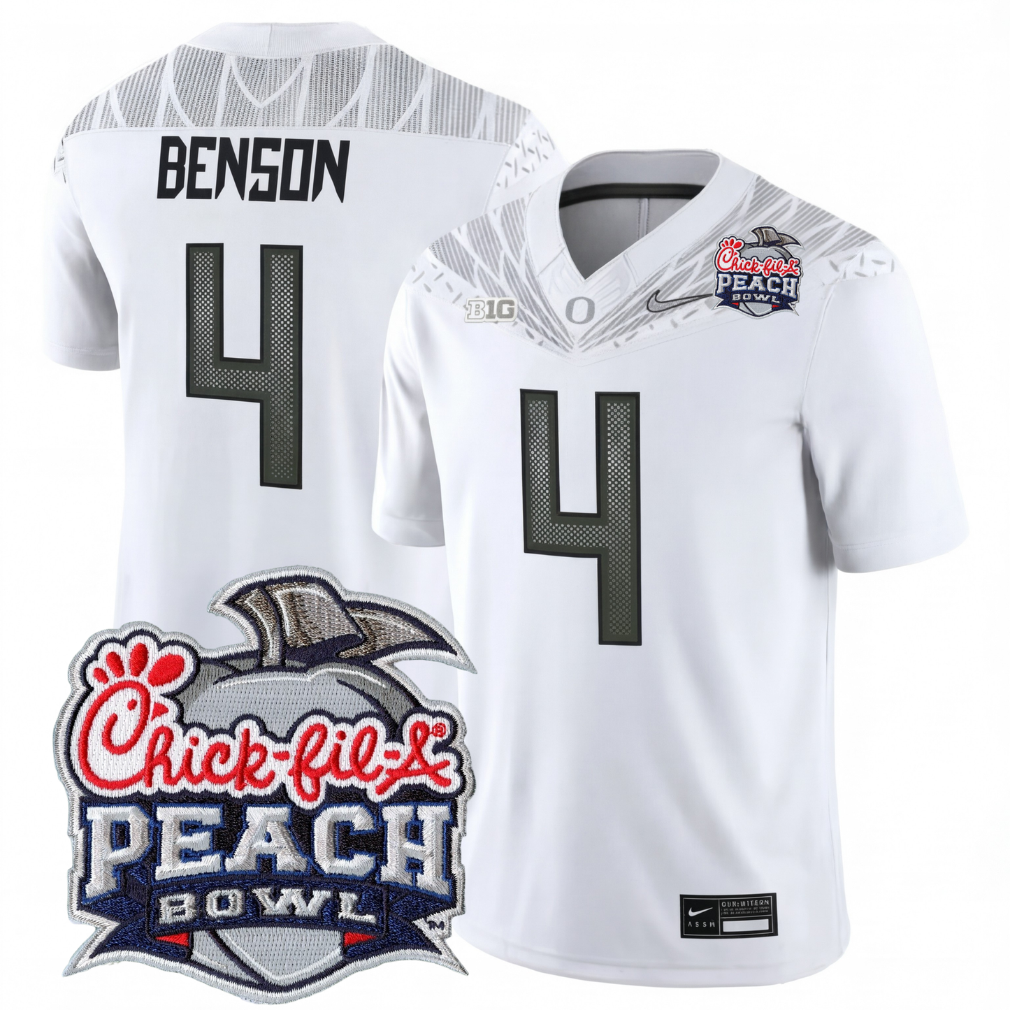 Oregon College Football Stitched Jersey 2026 - Peach Bowl Patch