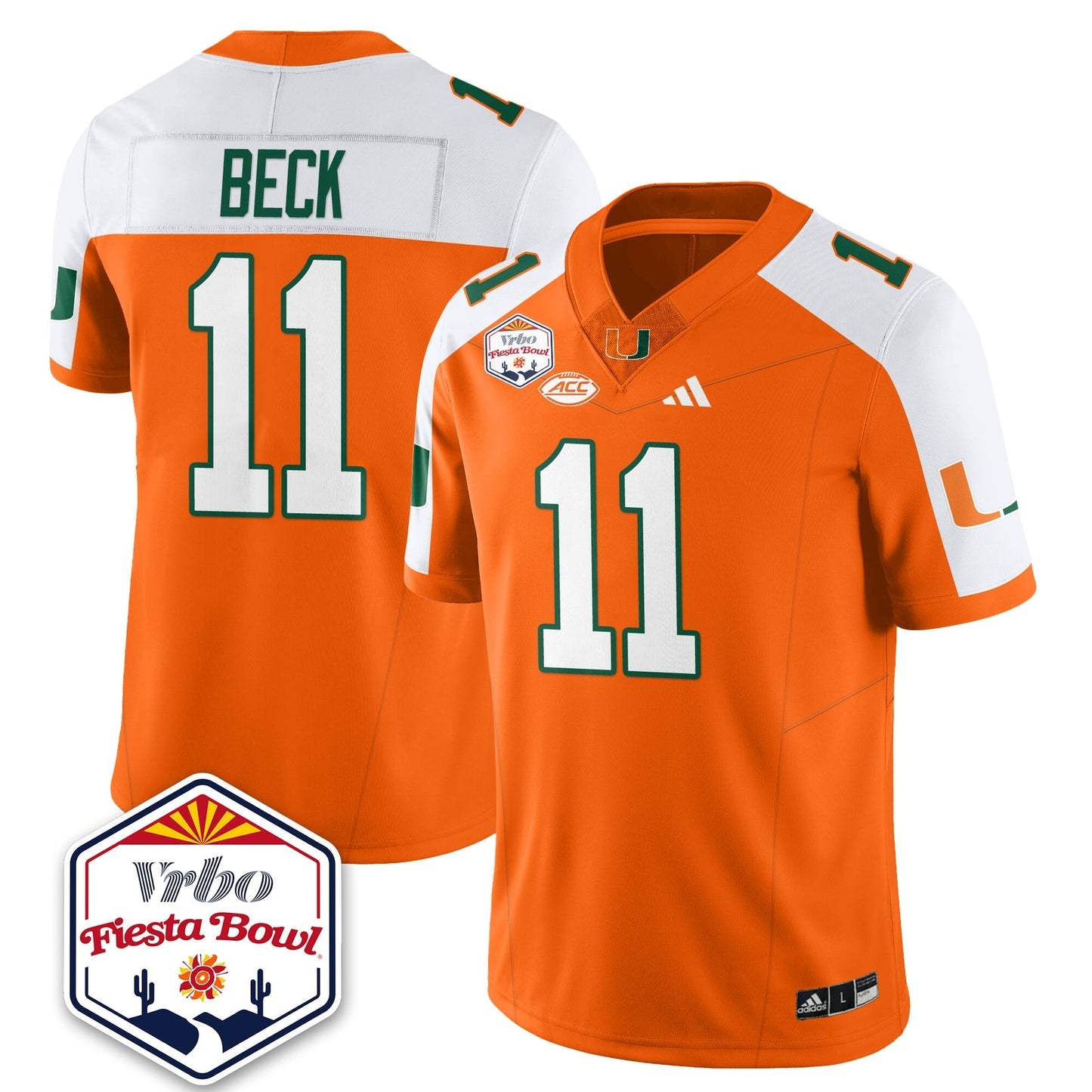 Miami College Football Stitched Jersey 2026 - Fiesta Bowl Patch