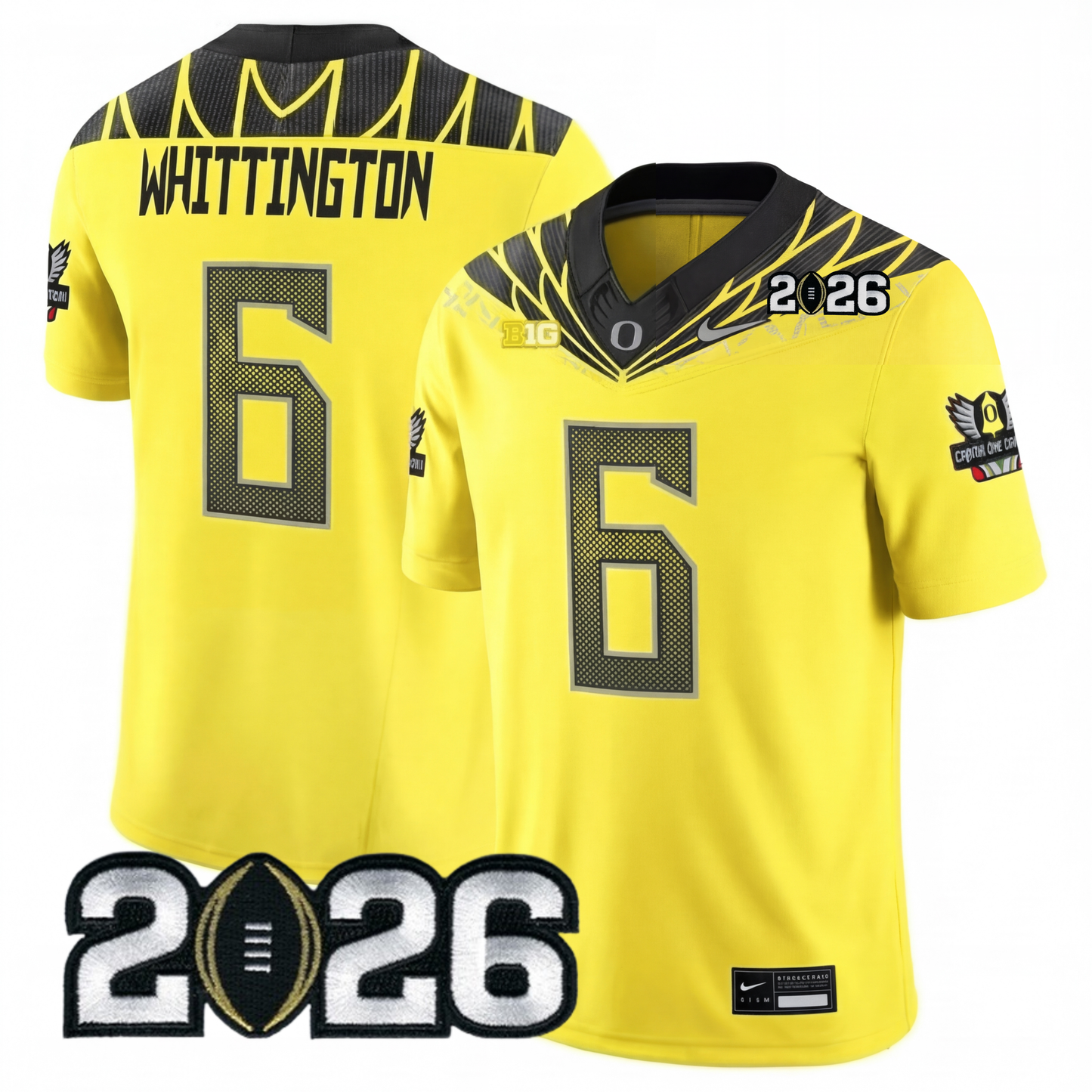 Oregon College Football Stitched Jersey - 2026 CFP Patch