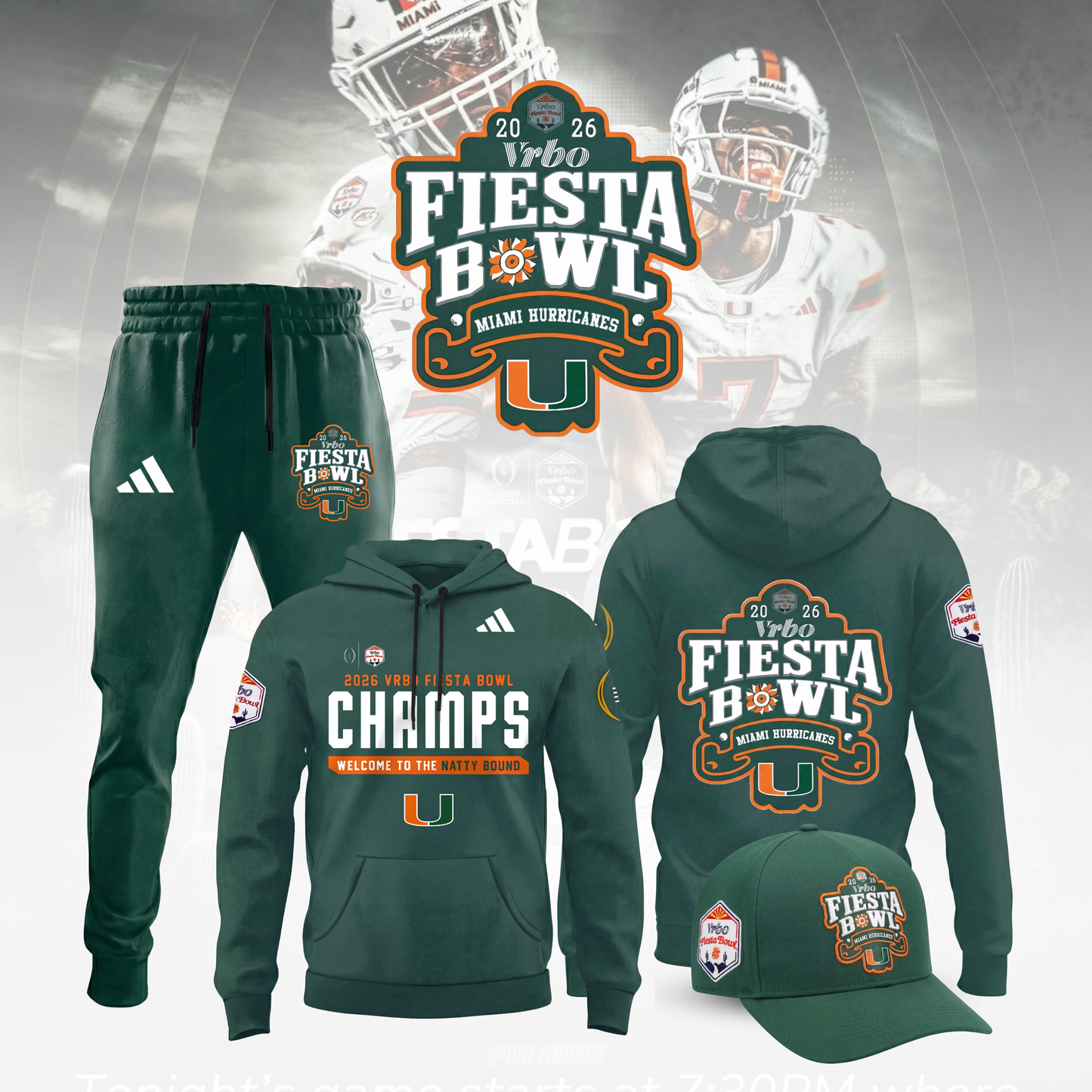 Miami College Football Fiesta Bowl Champions - Hoodie Combo