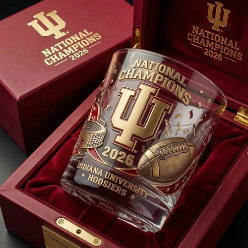 Indiana College Football National Champions 2025 Commemorative Glass