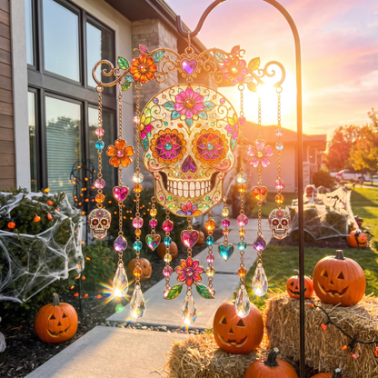 Sugar Skull Suncatcher Wind Chime