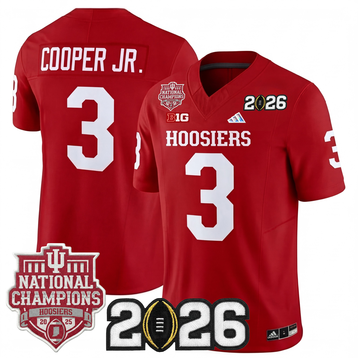 Indiana College Football Stitched Jersey - 2026 CFP + National Champions Patch