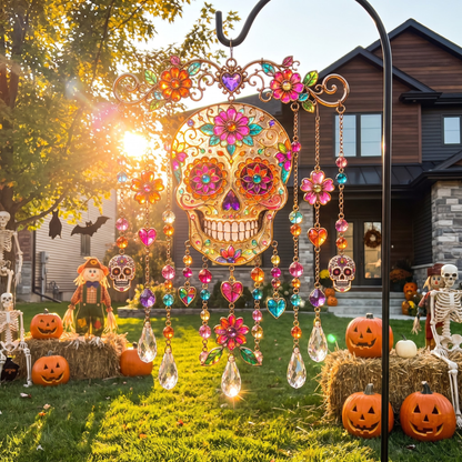 Sugar Skull Suncatcher Wind Chime