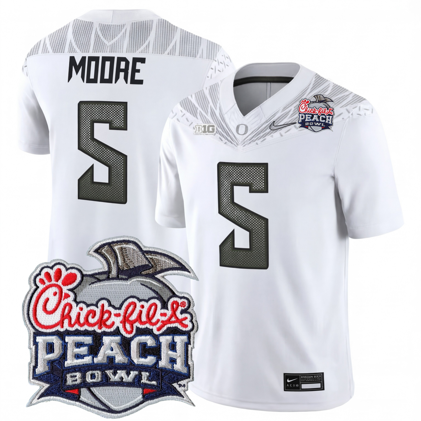 Oregon College Football Stitched Jersey 2026 - Peach Bowl Patch