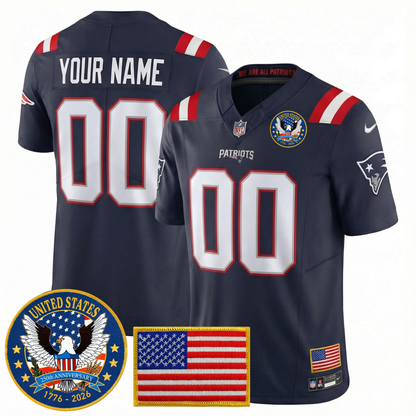 Men's NE Patriots 2026 Jersey - United States 250th Anniversary Patch