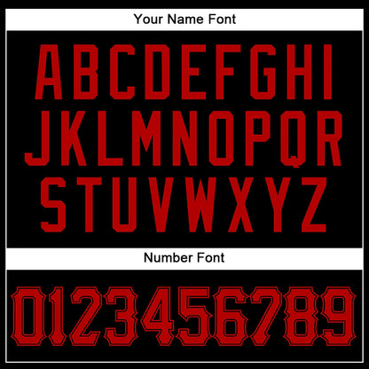 Custom Black Red Authentic Baseball Stitched Jersey