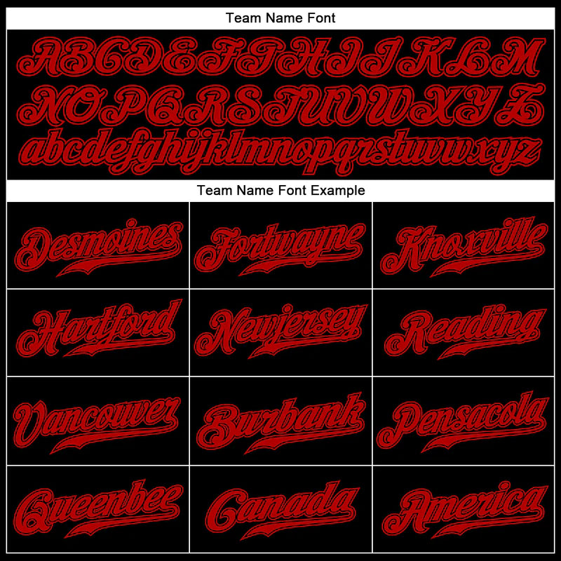 Custom Black Red Authentic Baseball Stitched Jersey