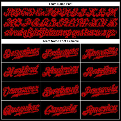 Custom Black Red Authentic Baseball Stitched Jersey