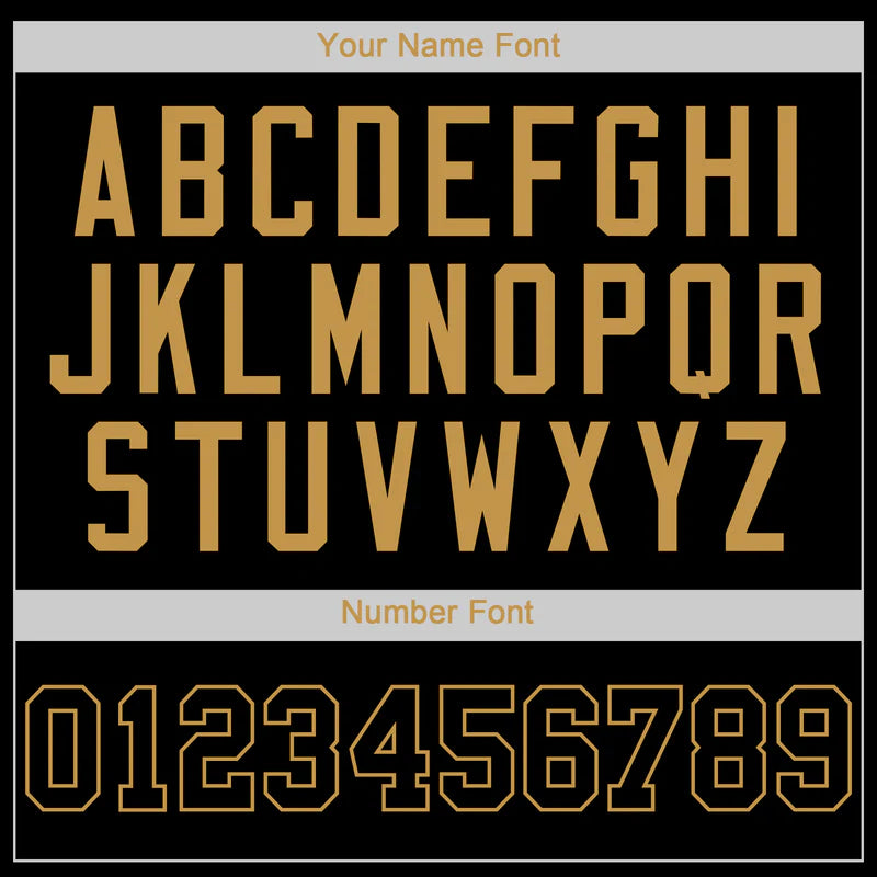 Custom Black Black-Old Gold Authentic Baseball Stitched Jersey