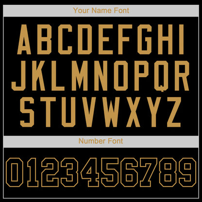 Custom Black Black-Old Gold Authentic Baseball Stitched Jersey