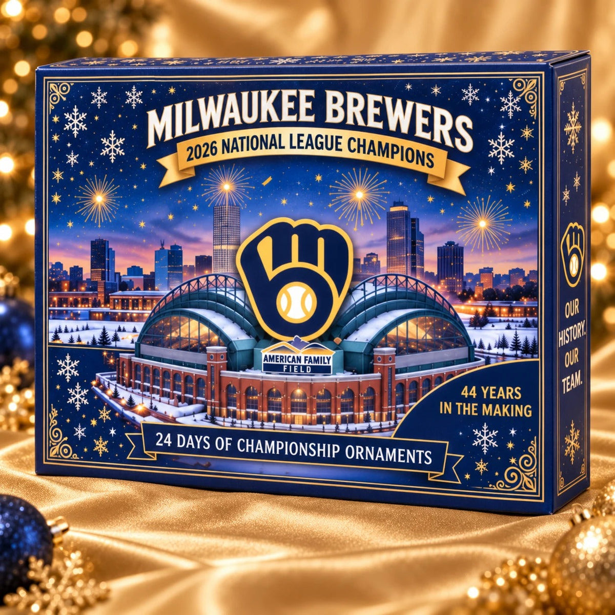 Milwaukee Brewers 2026 National League Champions Advent Calendar – 24 Days of Collectible Ornaments - front view