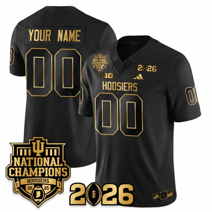 Indiana College Football Gold Edition Jersey - 2026 CFP vs National Champions Patch