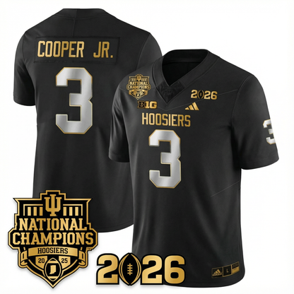Indiana College Football Gold Edition Jersey - 2026 CFP vs National Champions Patch