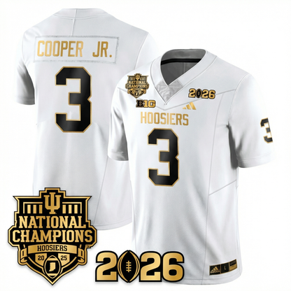Indiana College Football Gold Edition Jersey - 2026 CFP vs National Champions Patch