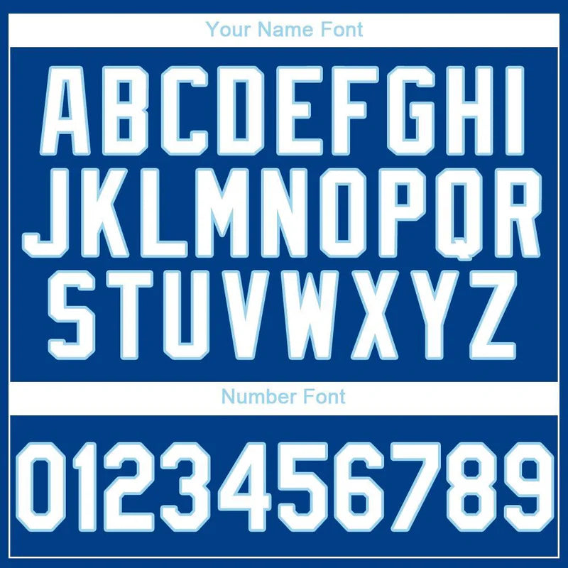 Custom Royal White-Light Blue Baseball Stitched Jersey