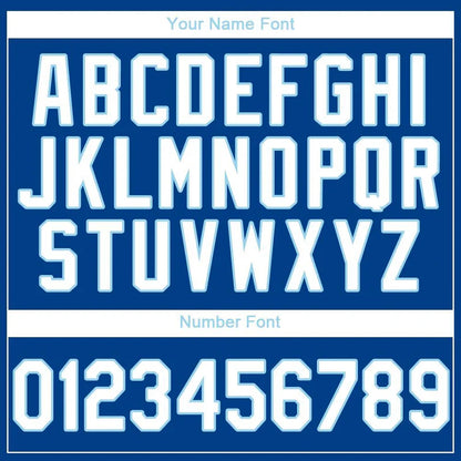 Custom Royal White-Light Blue Baseball Stitched Jersey