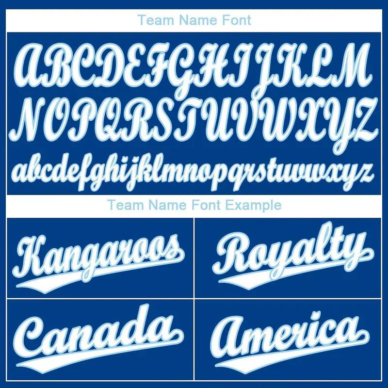 Custom Royal White-Light Blue Baseball Stitched Jersey