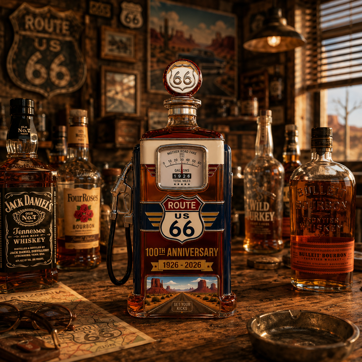 Route 66 100th Anniversary — Gas Pump Whiskey Decanter